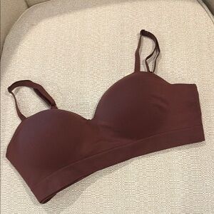 Brown Seamless Wireless Bra with Adjustable Straps